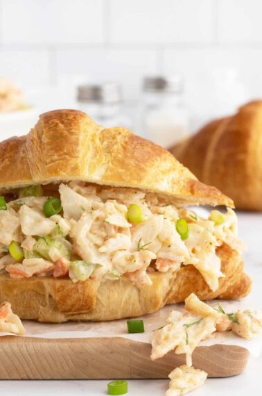 Crab Salad sandwich in croissant