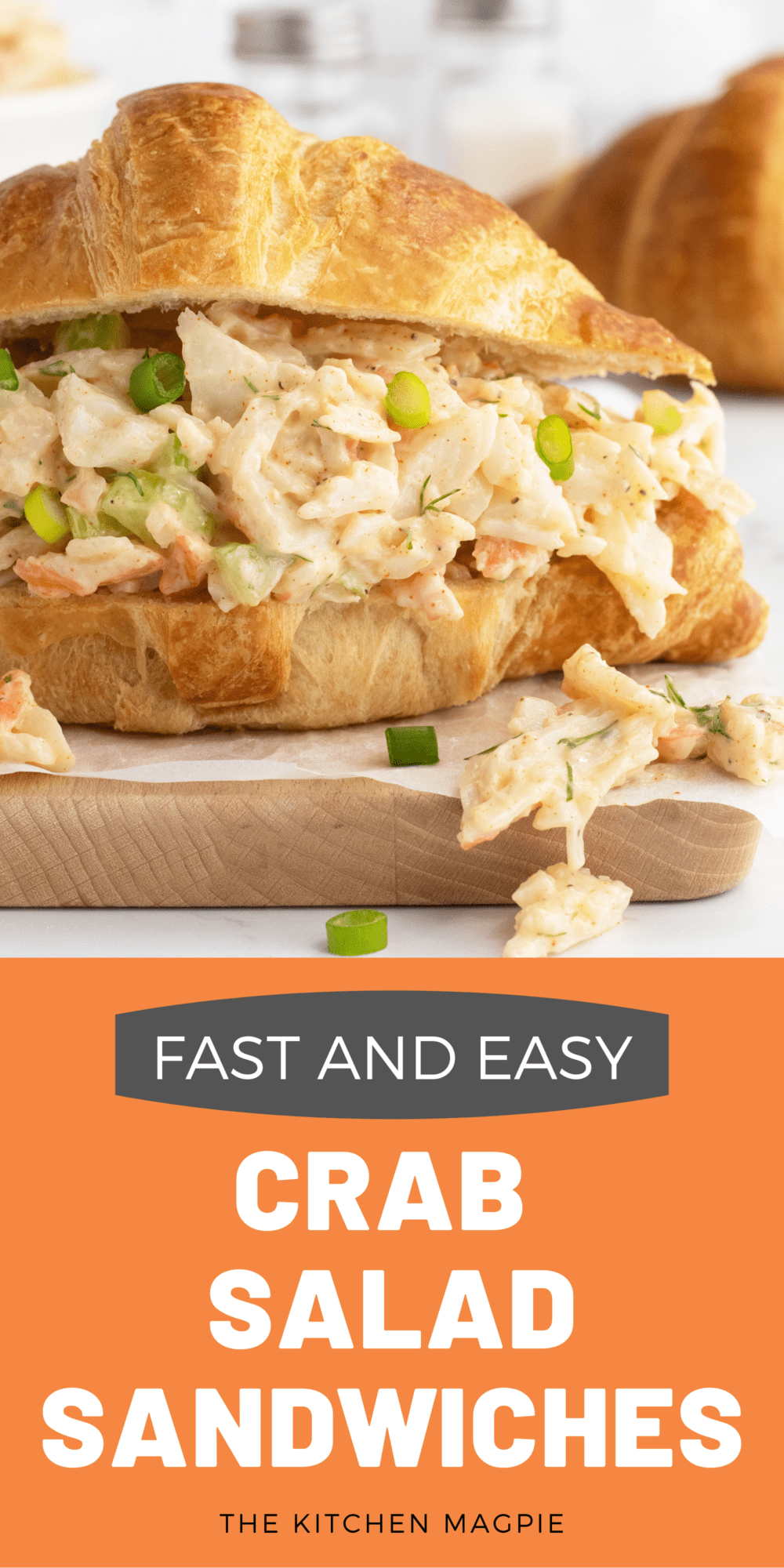 This versatile Crab Salad in a croissant is creamy smooth, with a slight crab flavor, perfect for that light lunch!