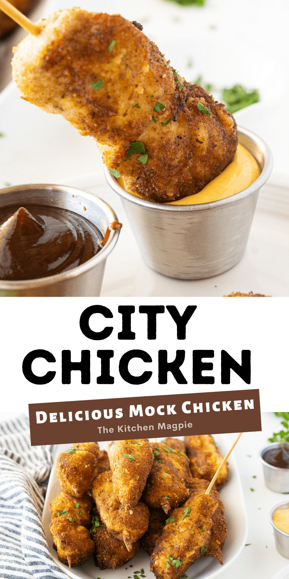 How to make City chicken! These mock chicken legs are a Depression-era recipe that uses pork instead of chicken, fried on skewers! Delicious!  