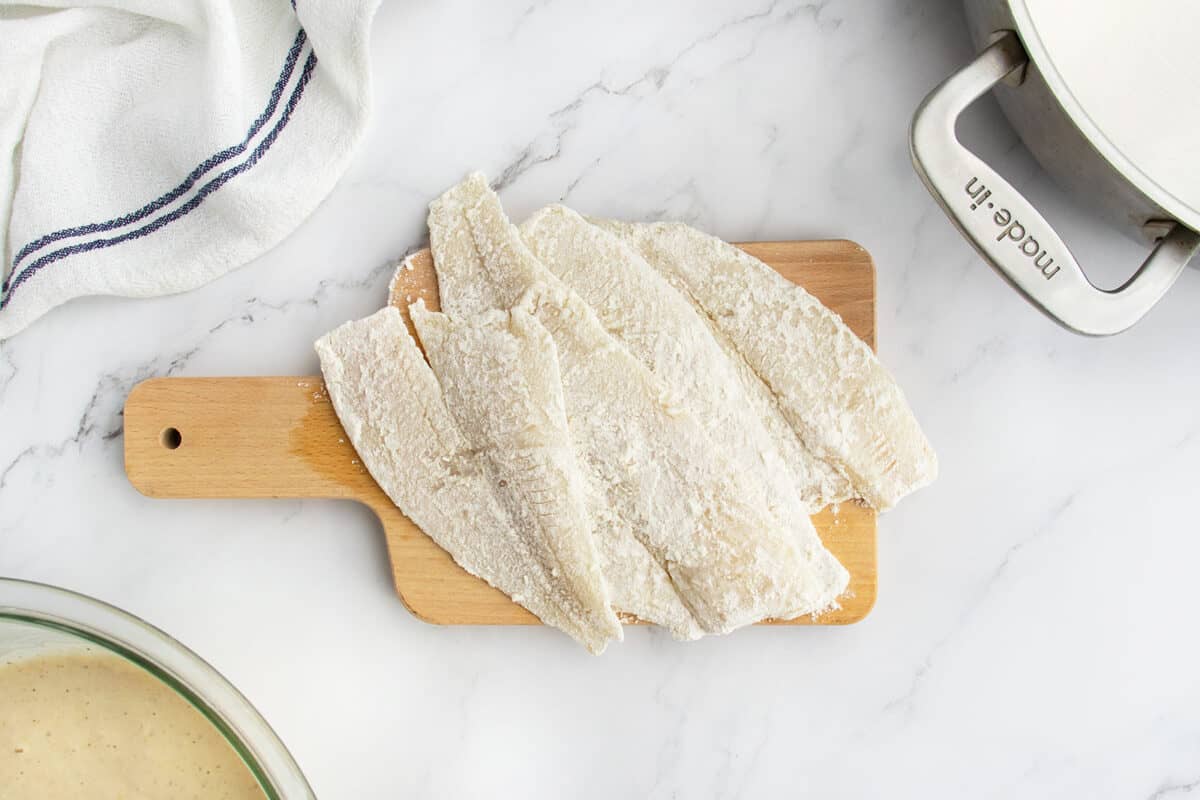 floured fish fillets