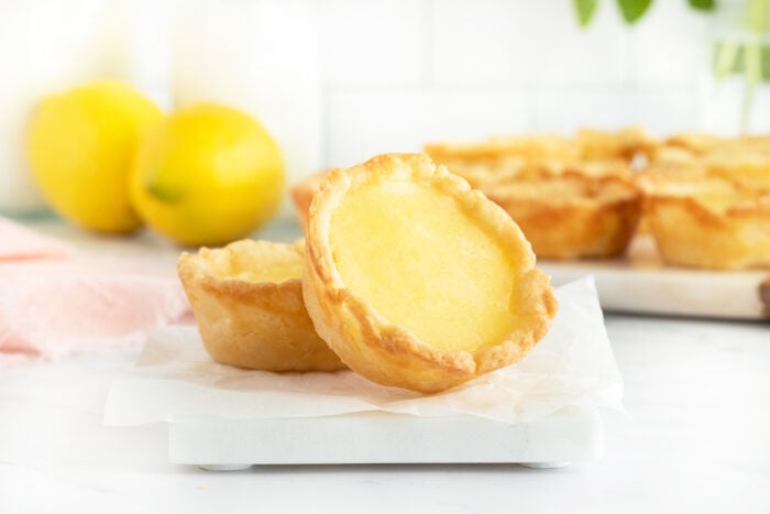 Lemon Tarts on a white plate