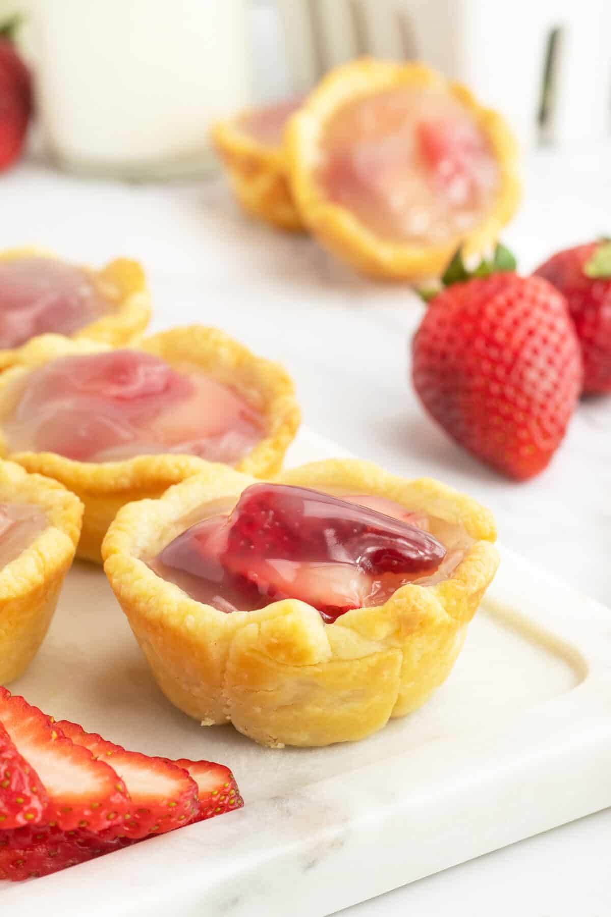 Strawberry Tarts on plate