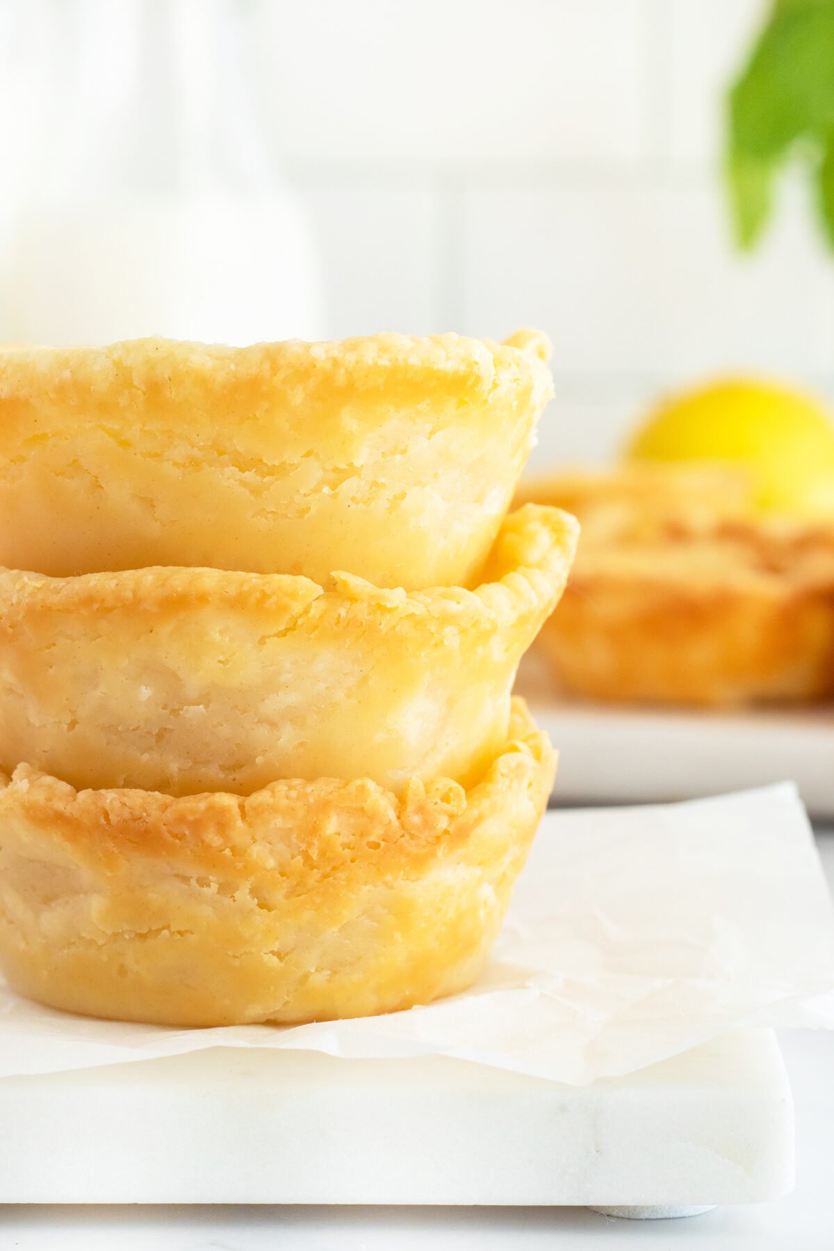 Cream Cheese Pastry tart shells 3 stacked