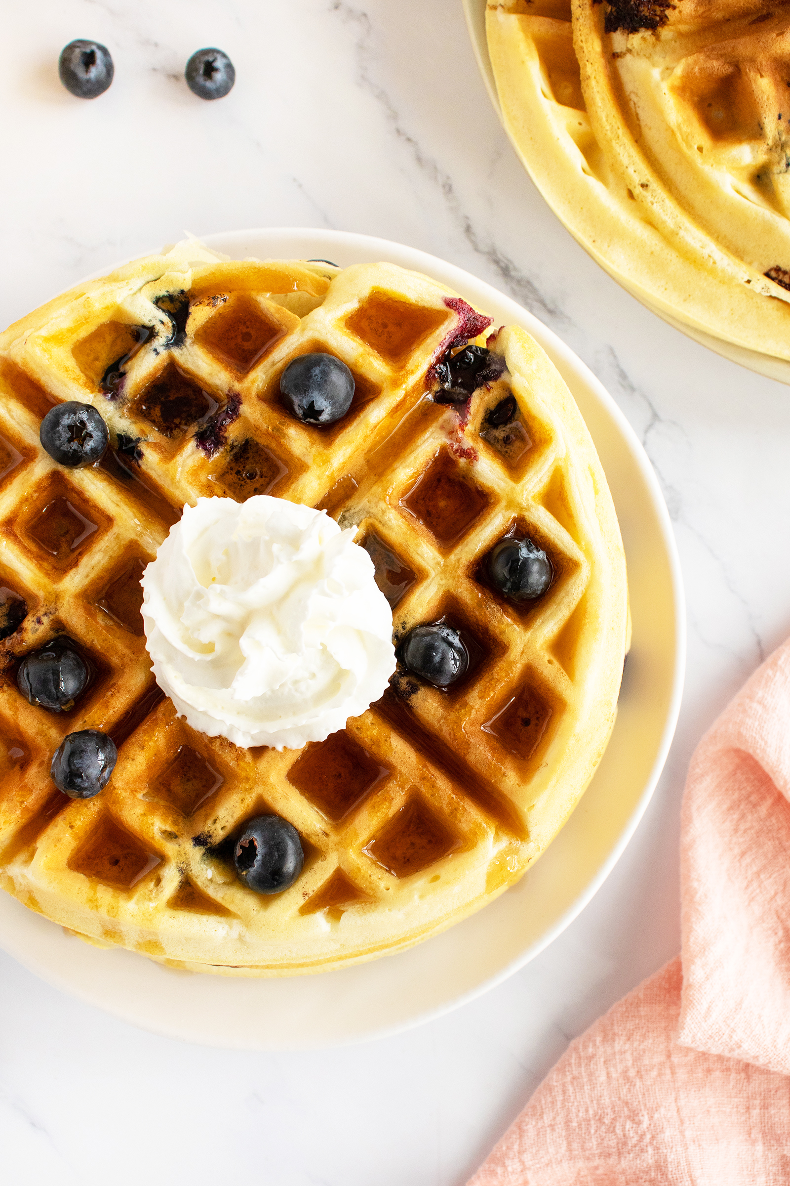 Blueberry Waffles overhead view