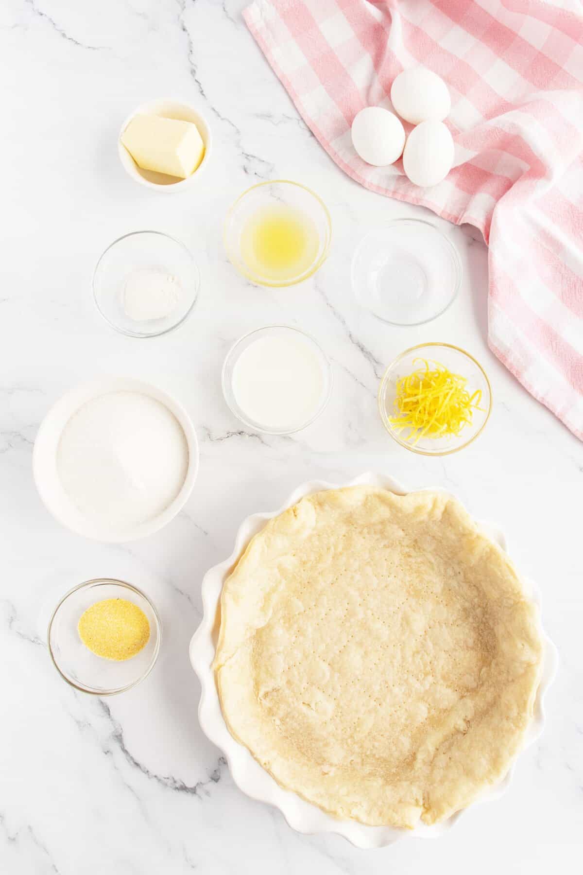Lemon Chess Pie ingredients