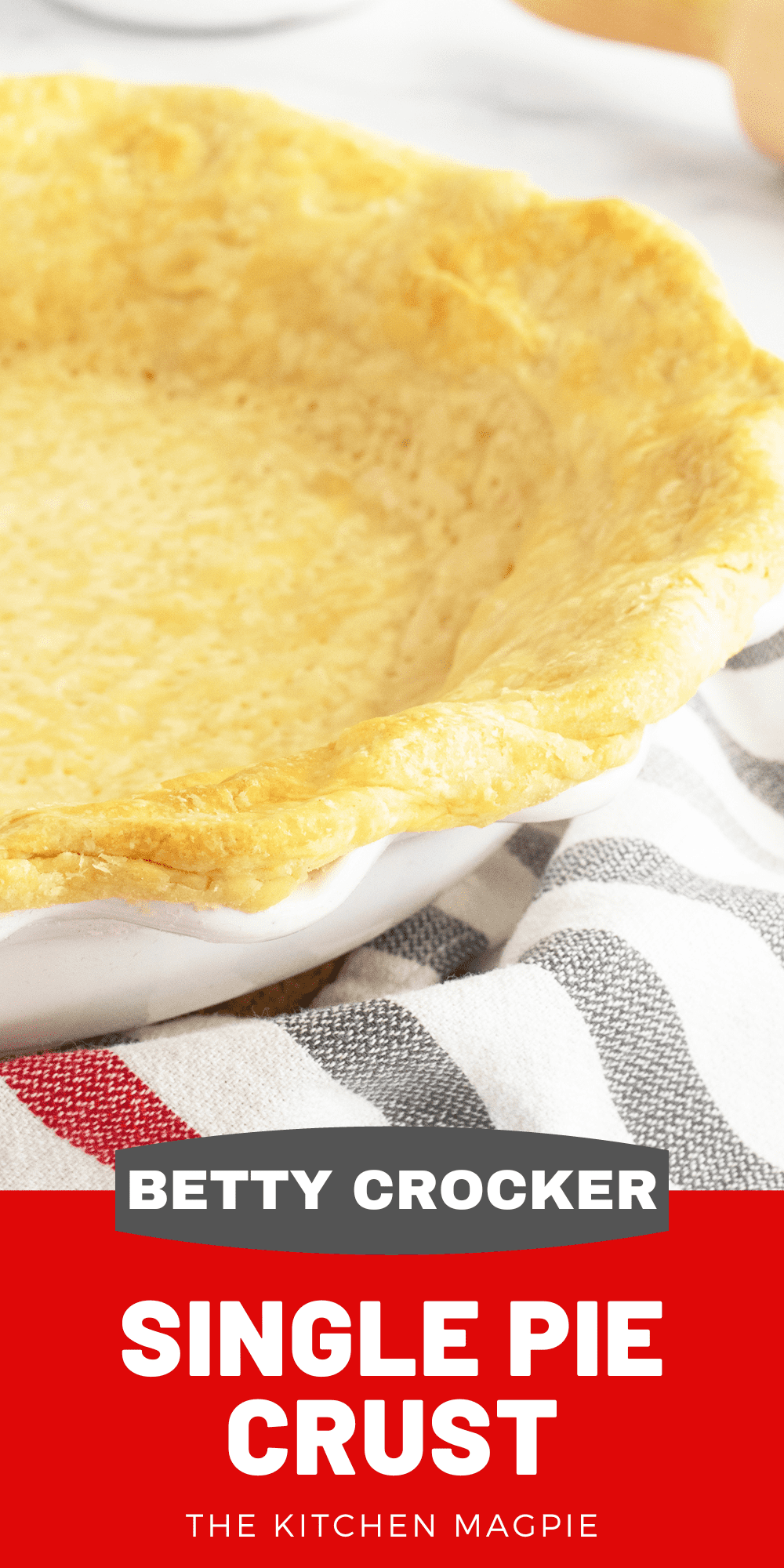 An easy, single pie crust recipe that turns out beautifully golden and flaky every time!