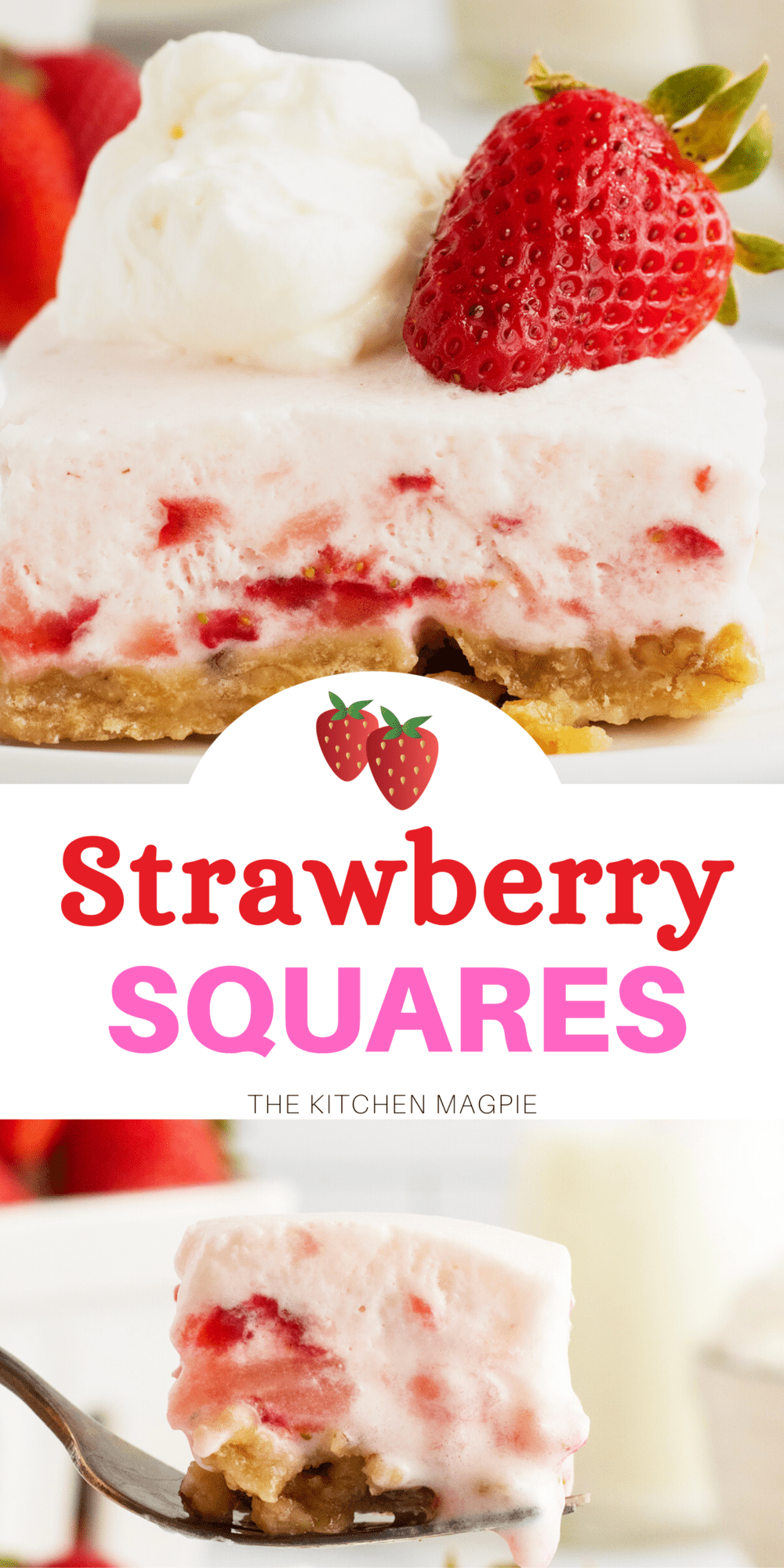 Simple, sweet, and super summery, this recipe for strawberry squares is the perfect warm weather treat.