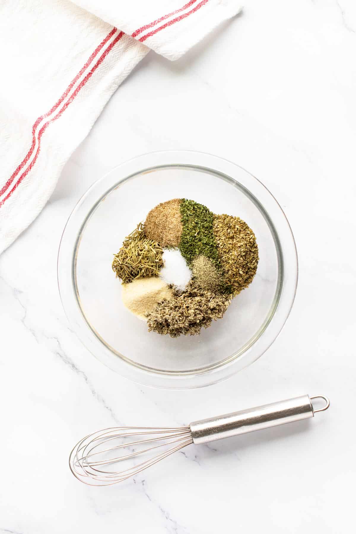 Turkey Seasonings in a clear bowl