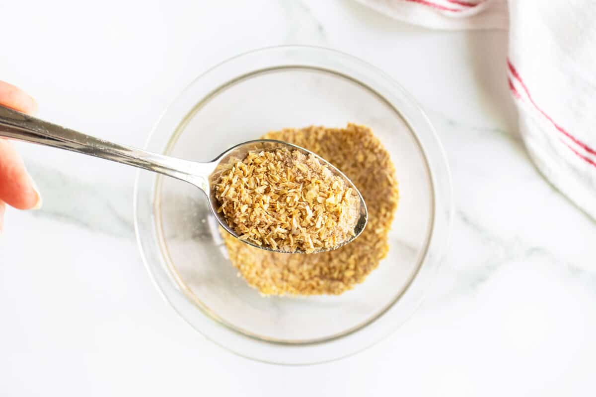 Onion soup mix on a spoon