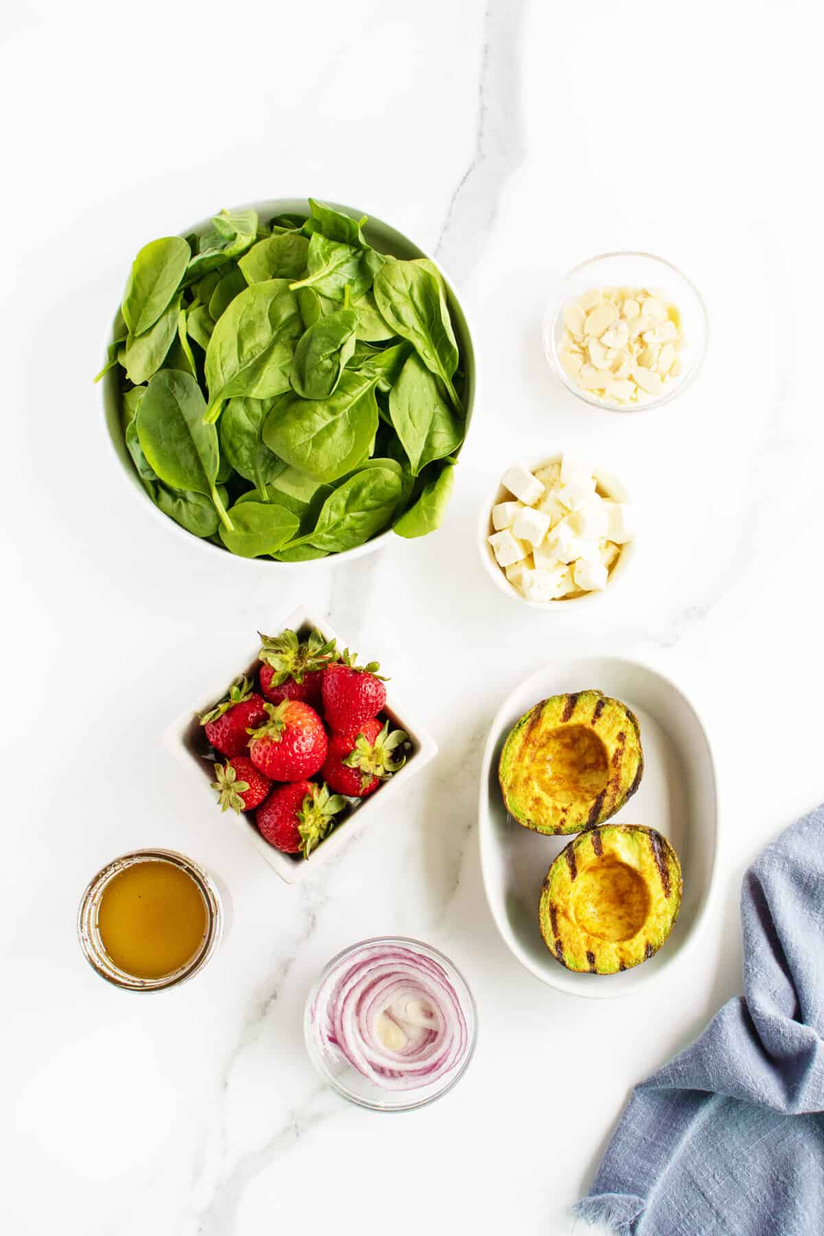 Strawberry spinach salad ingredients