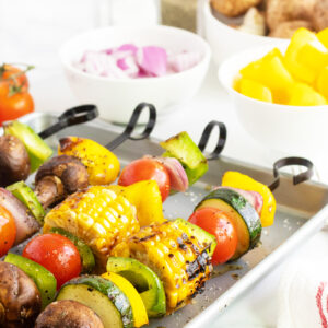 colorful Grilled veggies on a baking pan