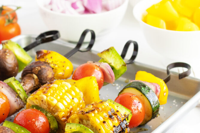 colorful Grilled veggies on a baking pan