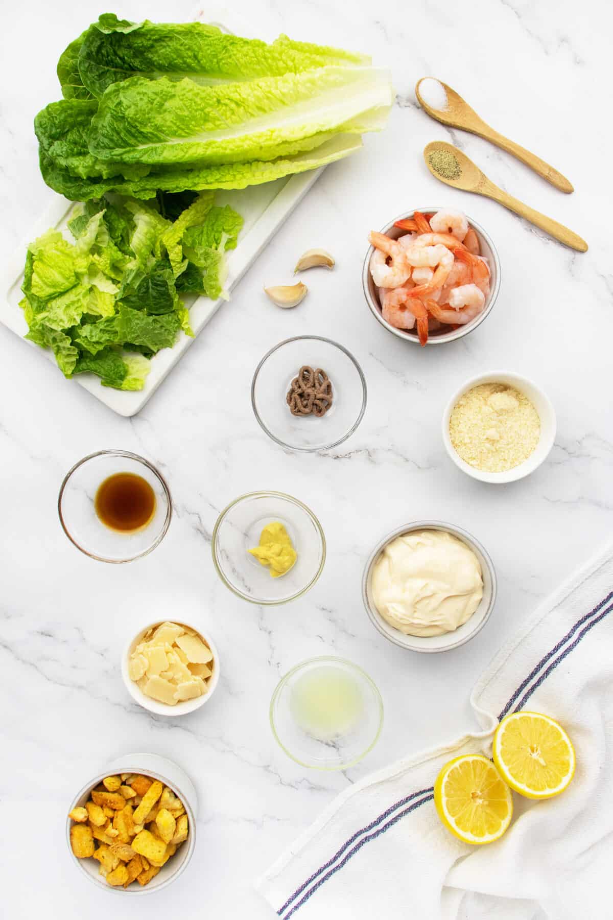 Shrimp Caesar Salad ingredients