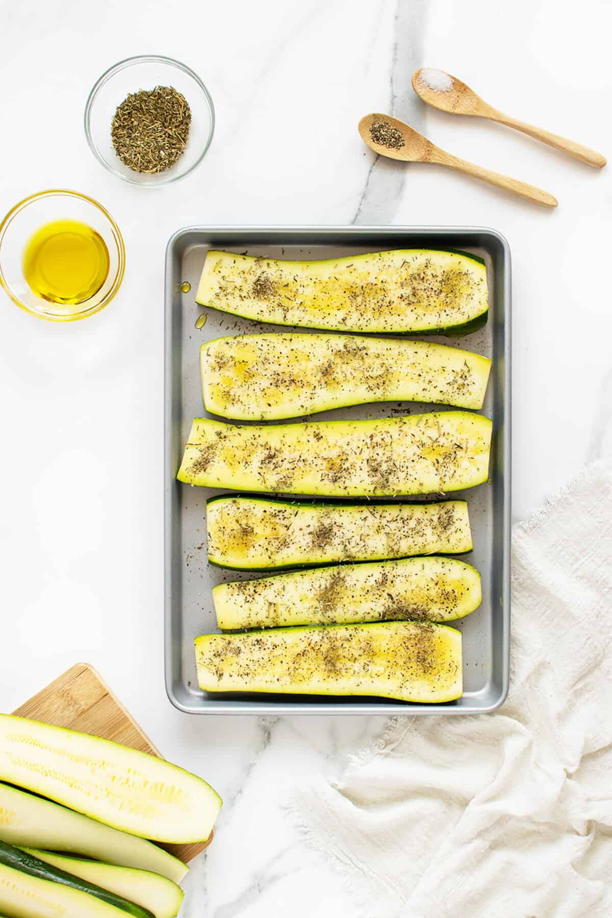grilled zucchini sliced and spiced