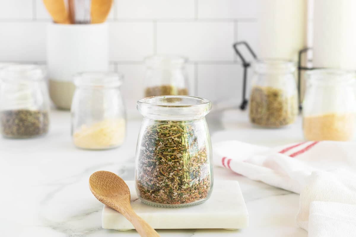 Lamb Seasoning in a clear jar