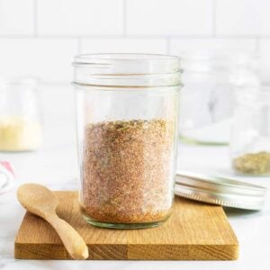 Chicken wing rub in a mason jar