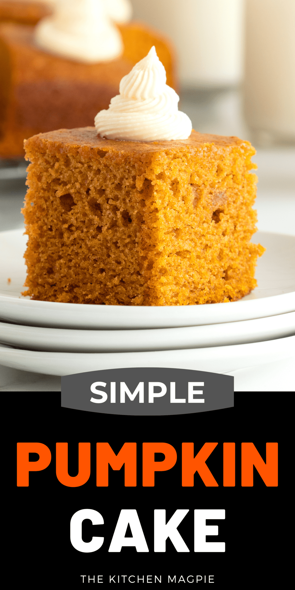 This light and airy Pumpkin Cake is a great dinnertime dessert any time of the year.