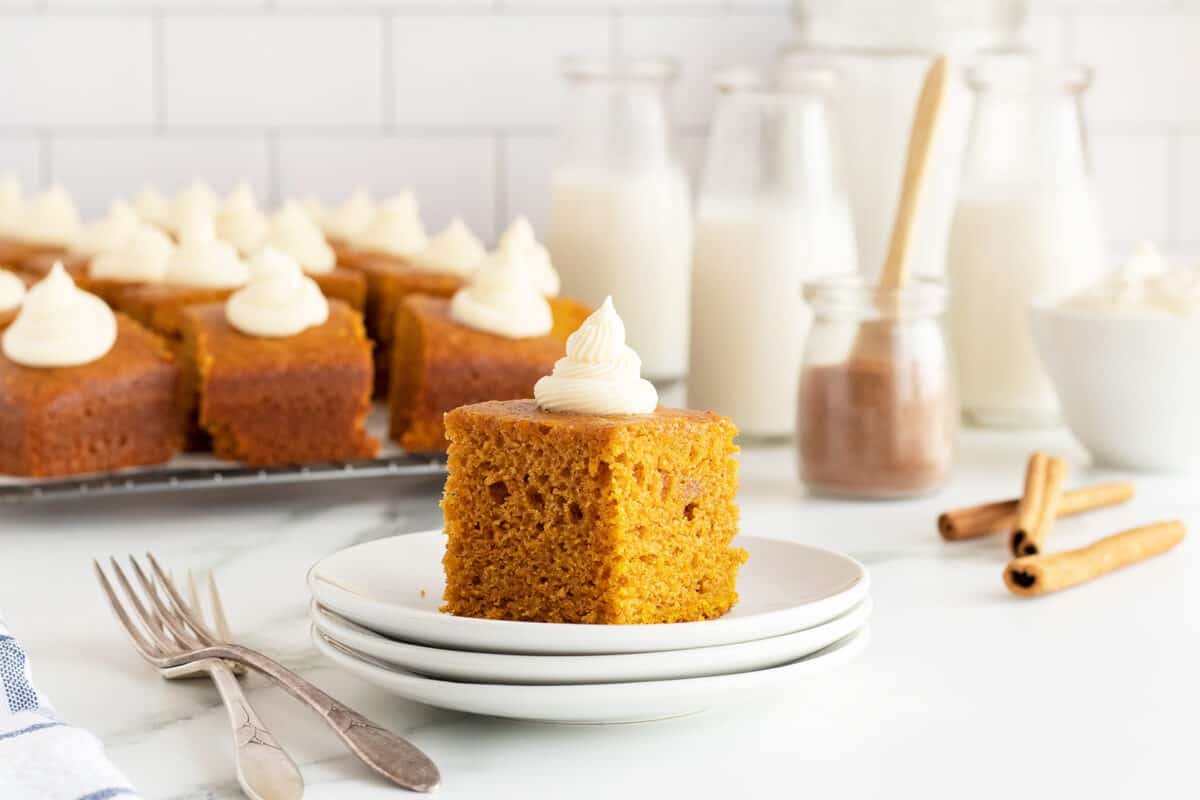 Pumpkin Cake on a white plate