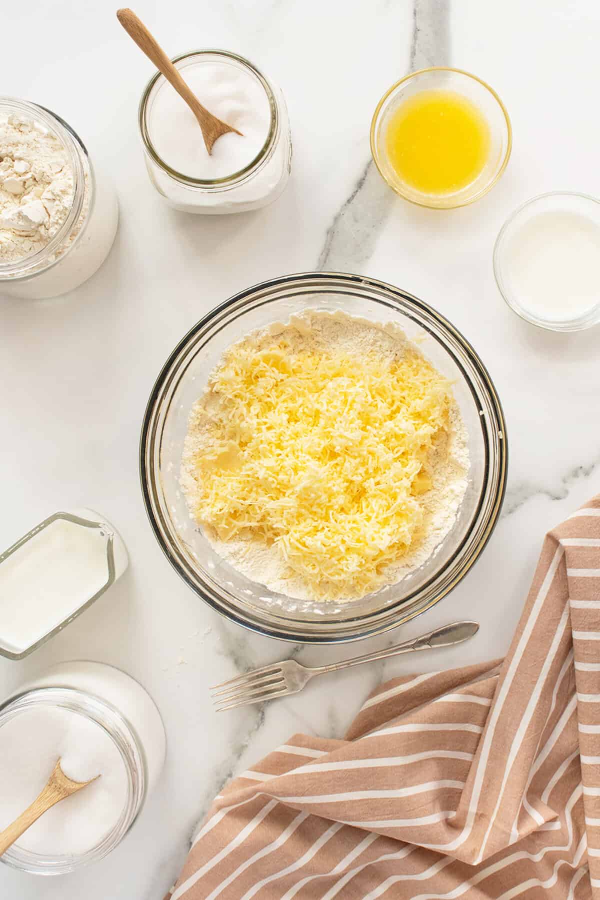 Buttermilk Biscuits ingredient in a mixing bowl