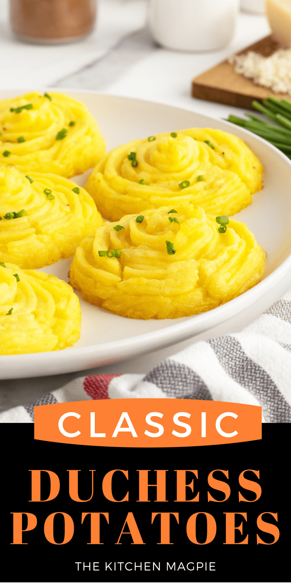 Duchess Potatoes for a flashy appetizer or just for a decadent side dish, these attractive potatoes are surprisingly suited to home cooking.