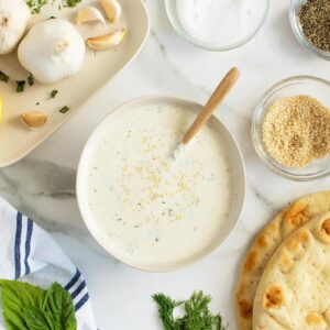 Whipped Feta Dip in a large bowl
