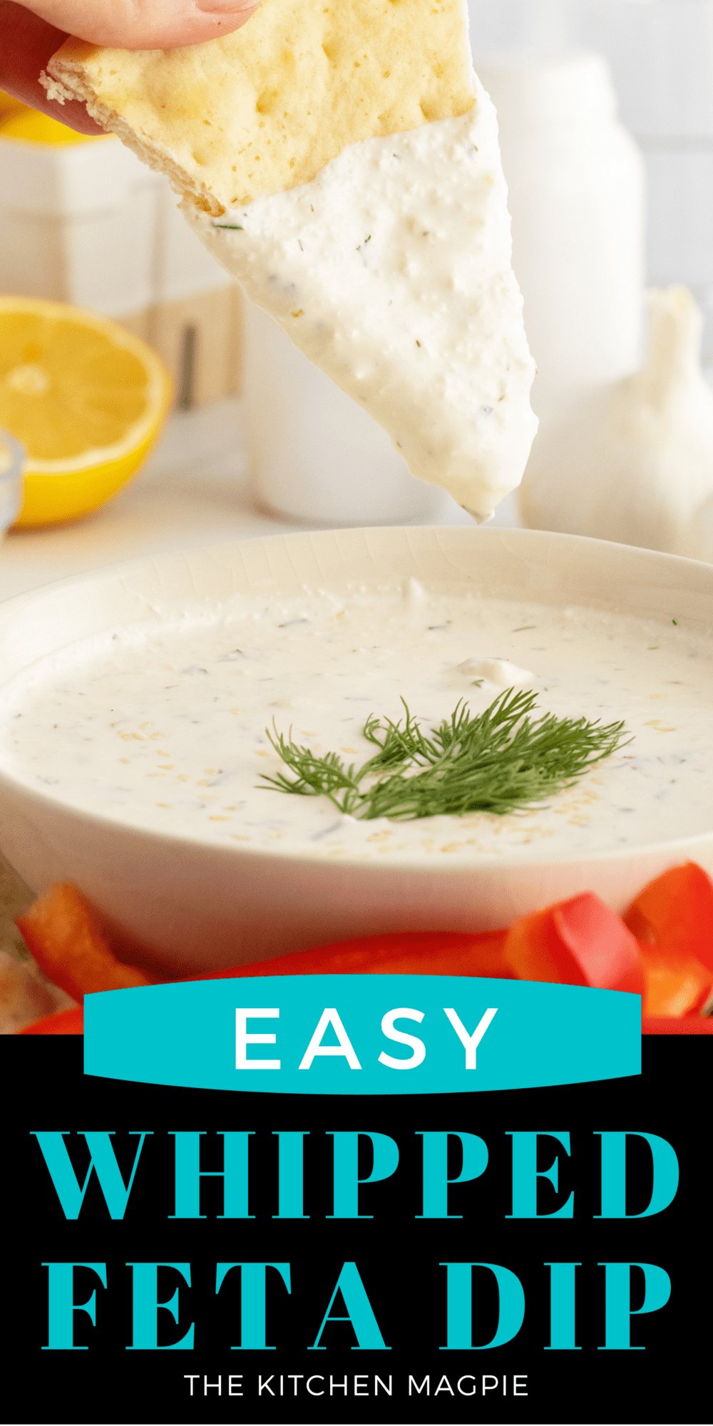 Try using feta to make this light, tangy and salty Mediterranean-inspired dip that would go perfectly with pita bread?