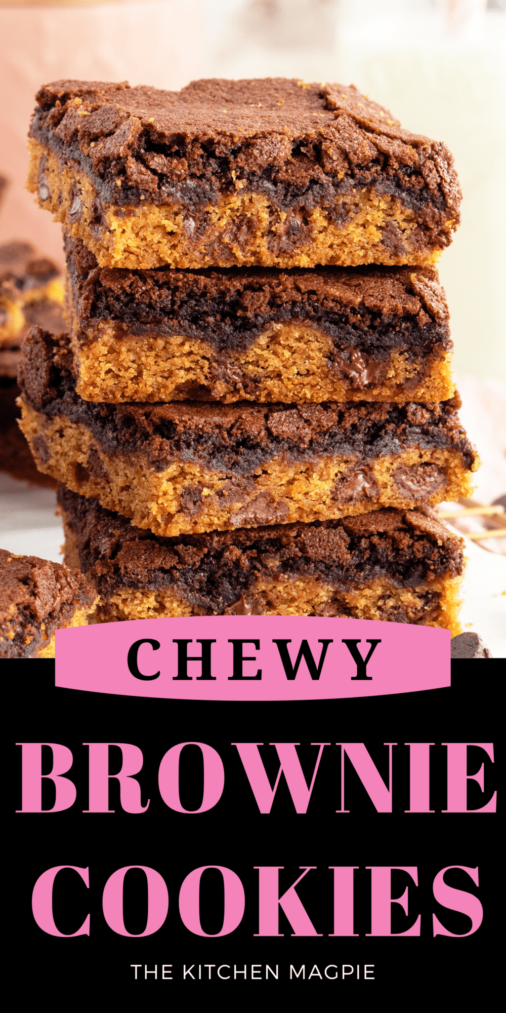 This recipe combines cookies and brownies in a tasty double layer, ensuring that everyone is happy, whether they prefer cookies or brownies.