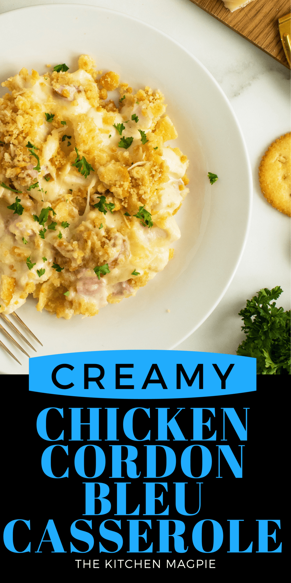  This casserole recipe takes all of the flavors of a great chicken cordon bleu and makes them into a crunchy, tender, and cheesy casserole for the whole family to enjoy!