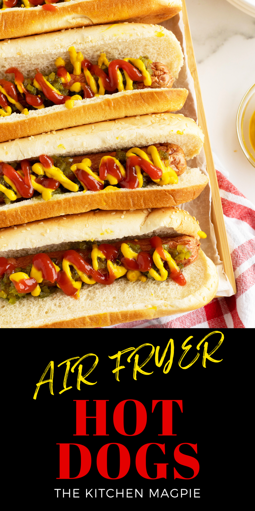 Using an air fryer to whip up some hot dogs is easy and a great time saver during busy weeknights