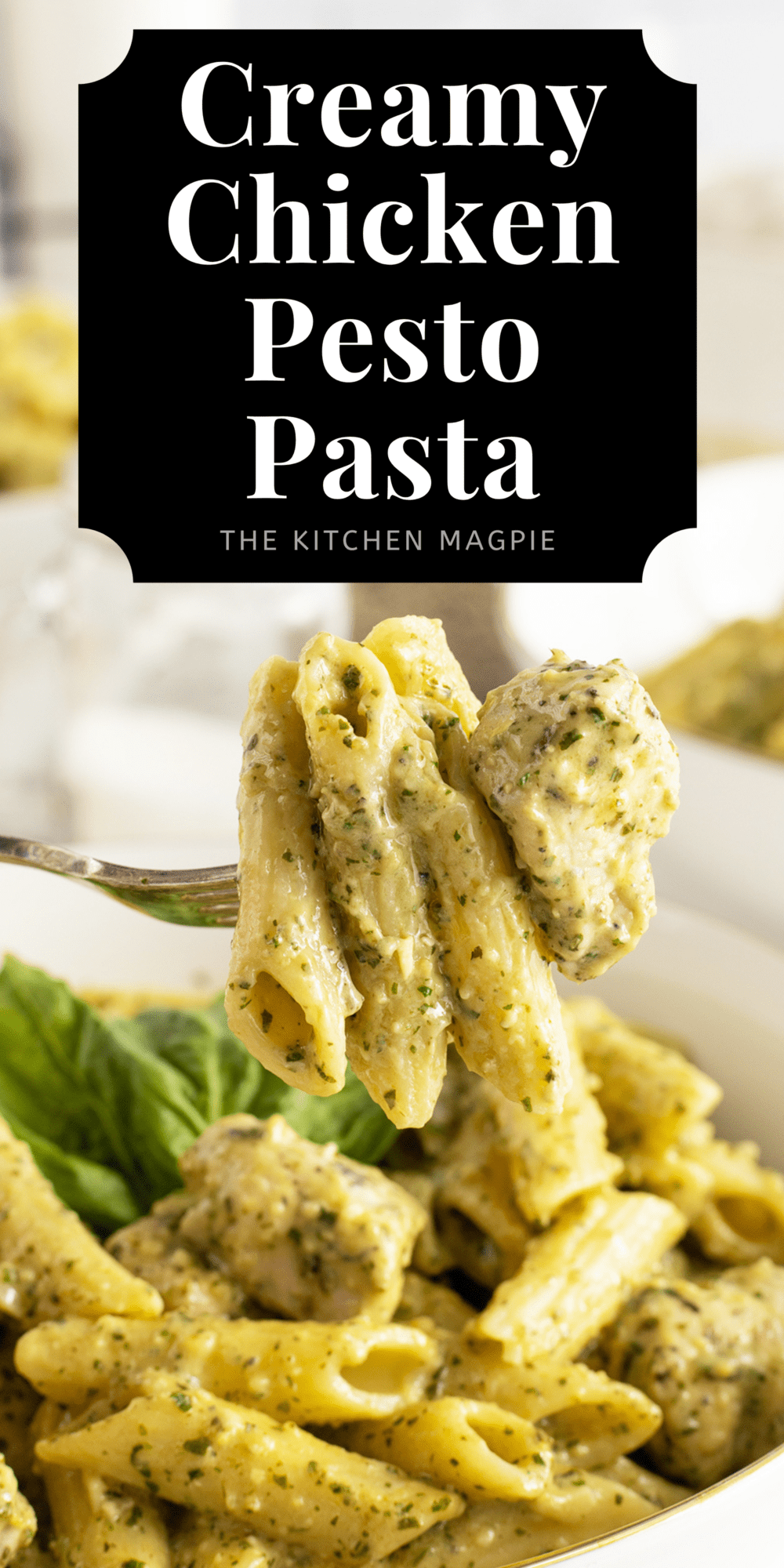 This decadent skillet creamy chicken pesto pasta is an easy to make comfort food that your whole family will love.