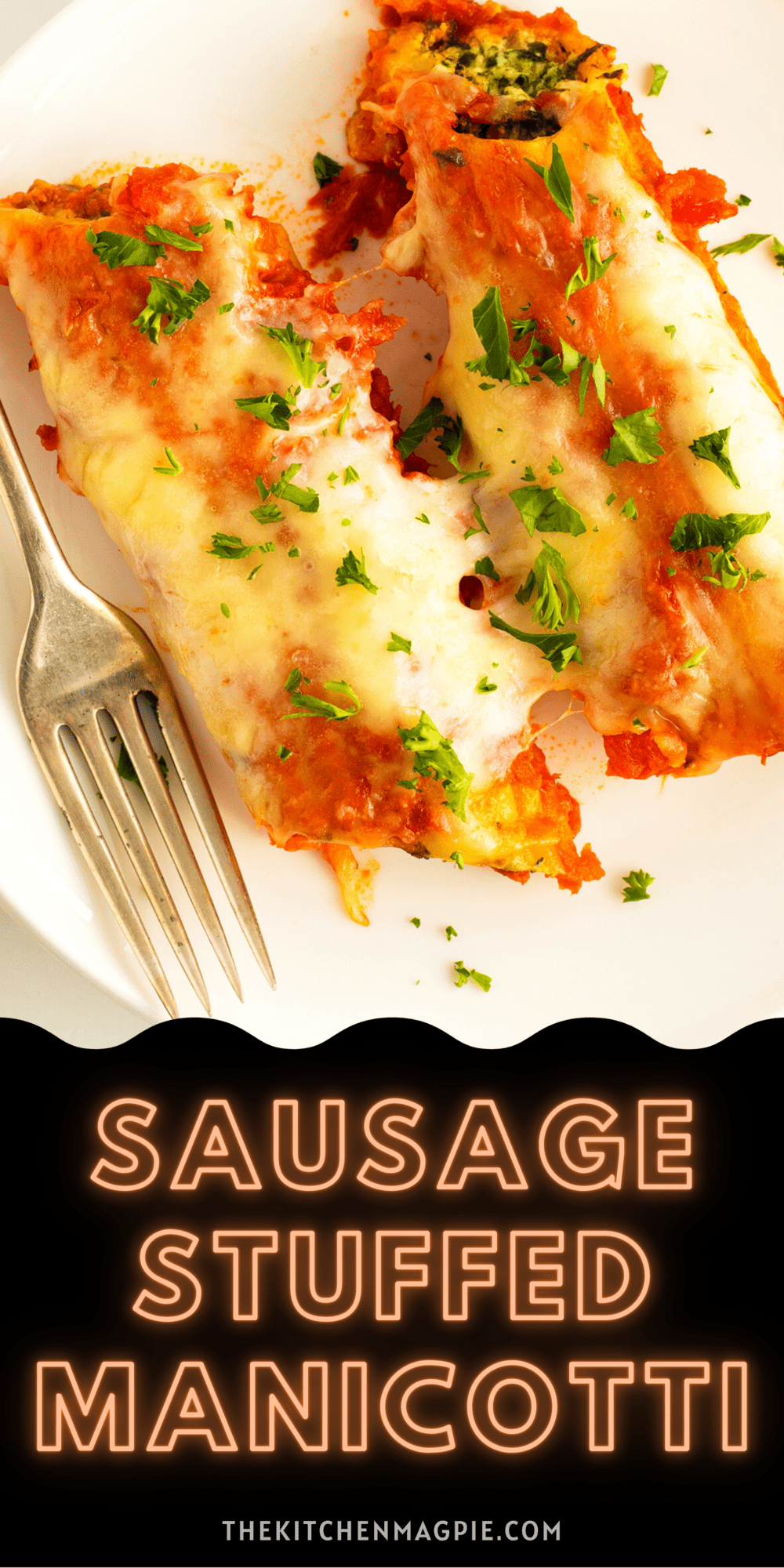 You can enjoy your very own sausage and cheese-filled manicotti at home, perfect for a filling family meal after a hard day.