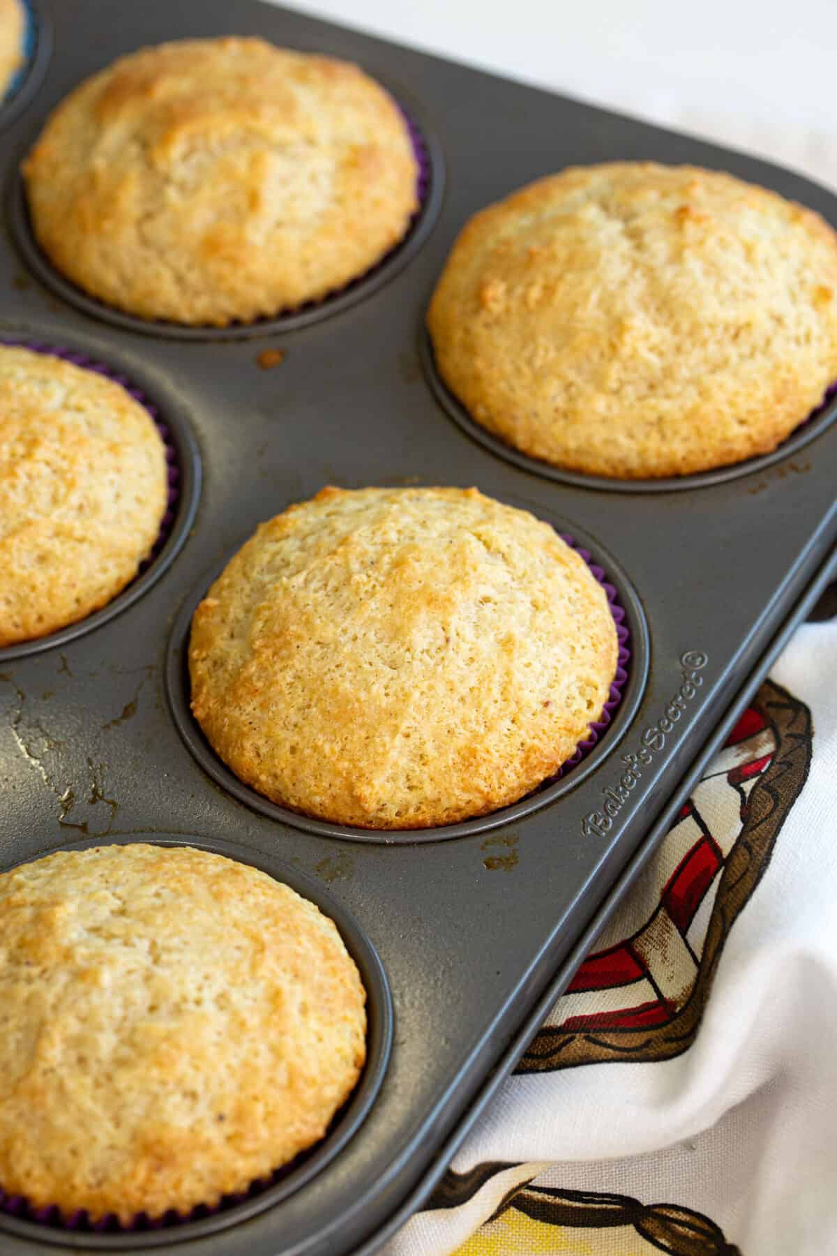 buttermilk muffins in a baking pan