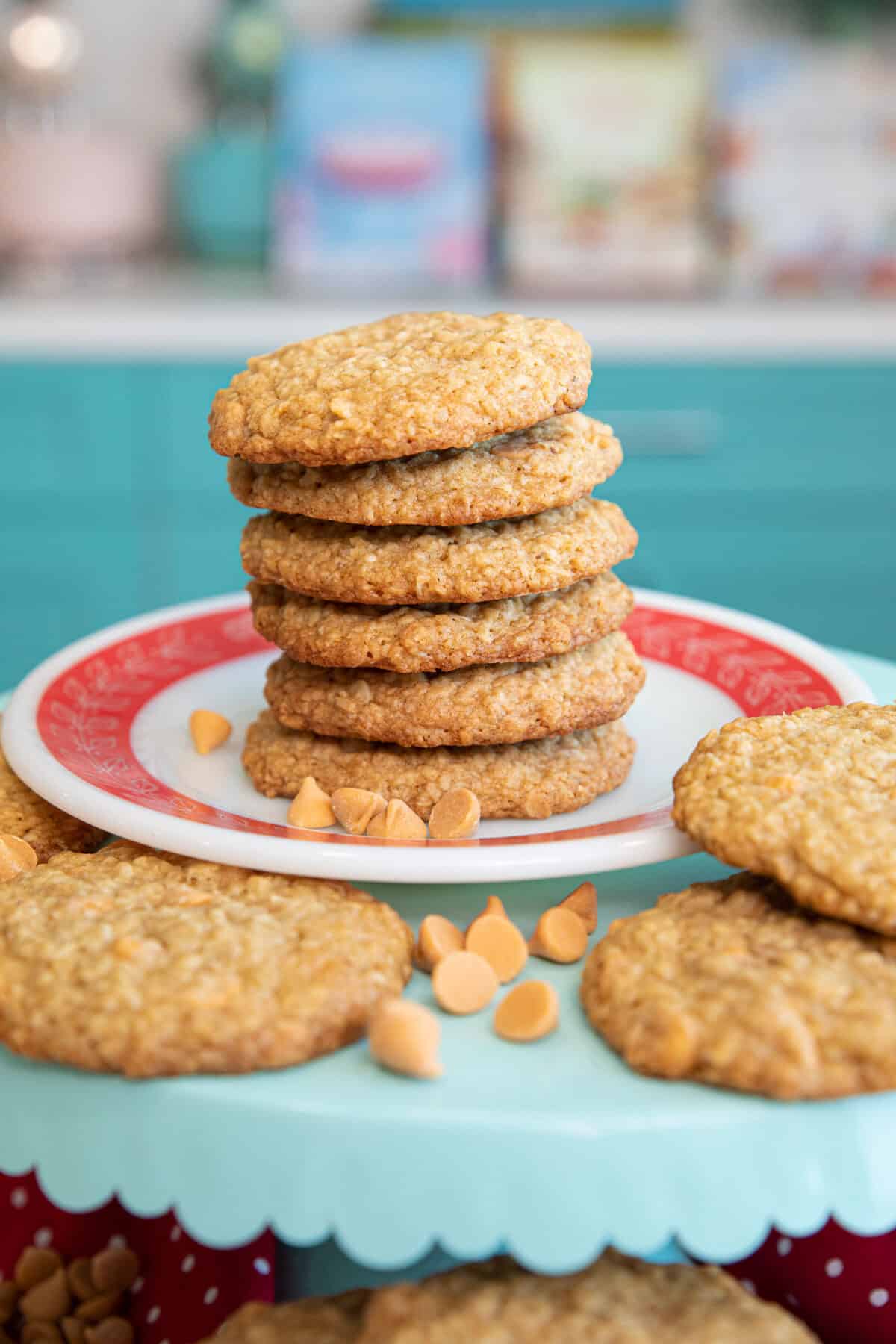 stack of butterscotch oatmeal cookies