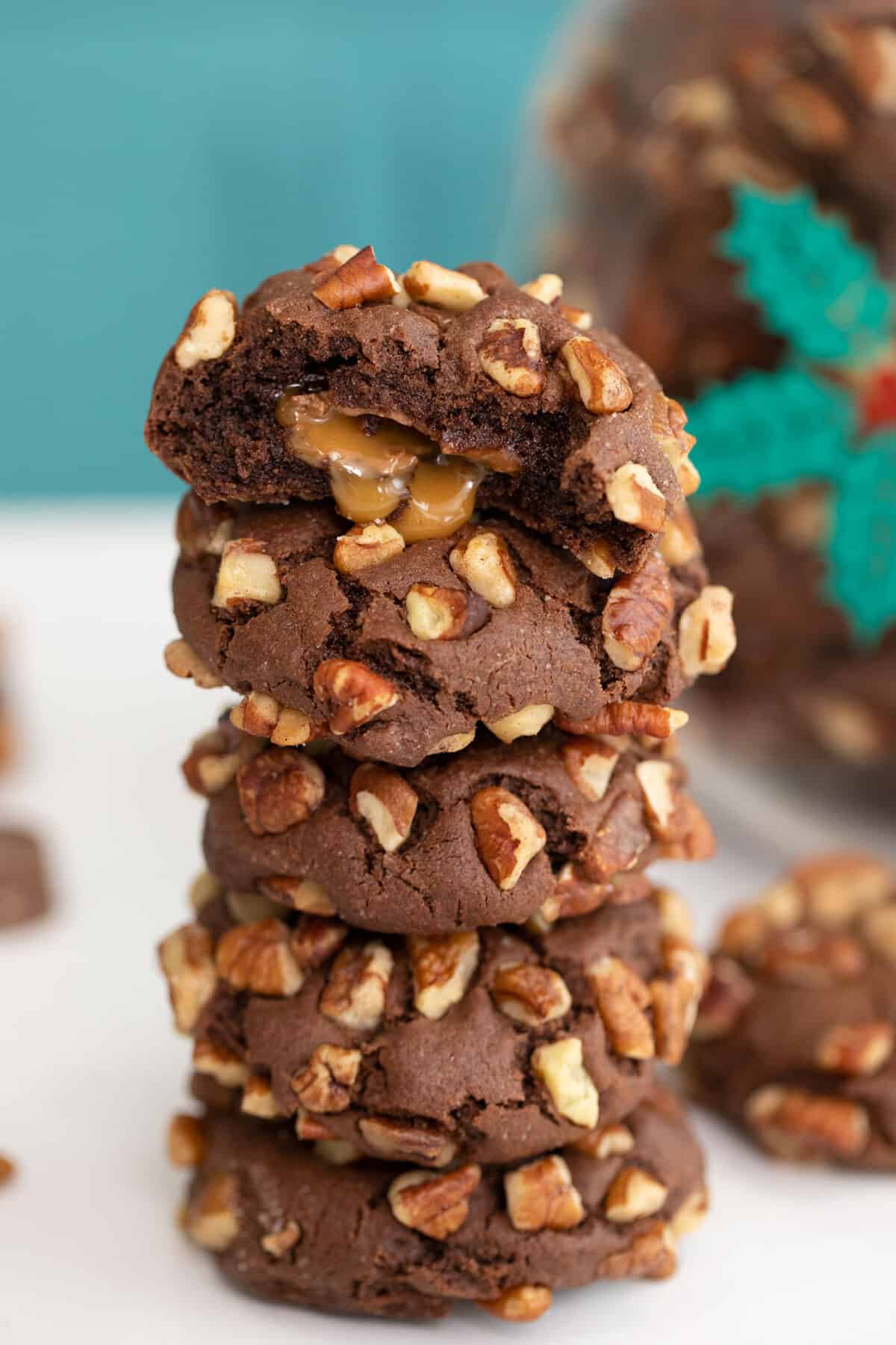 a stack of Rolo cookies