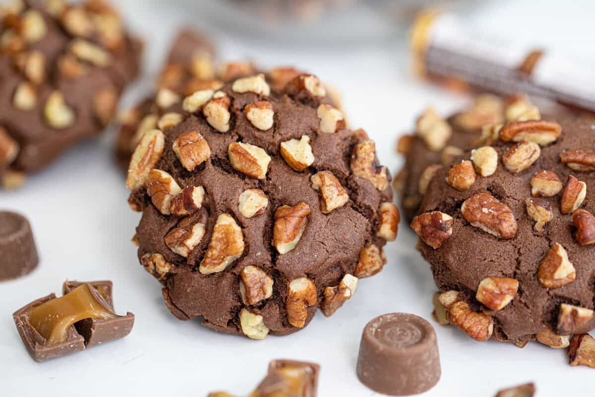 rolo cookies on a white counter