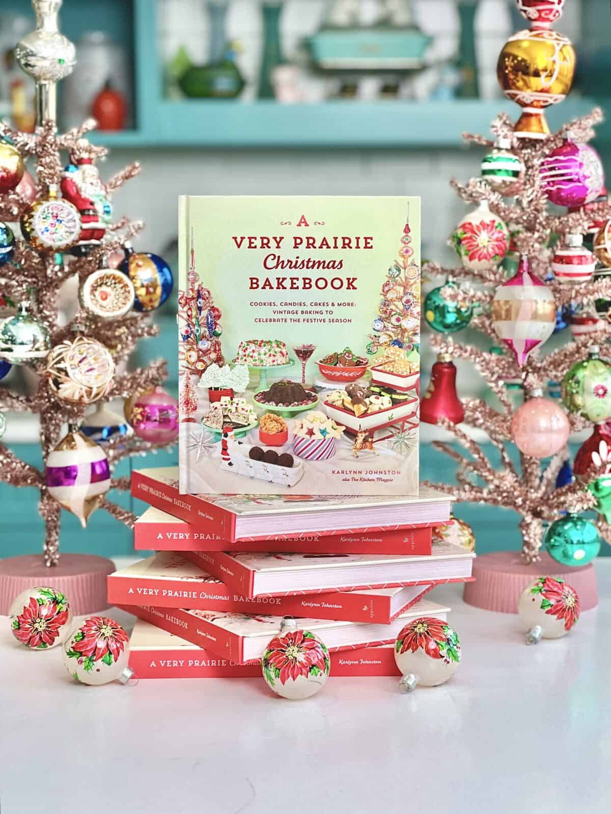 A Very Prairie Christmas Bakebook with Christmas trees