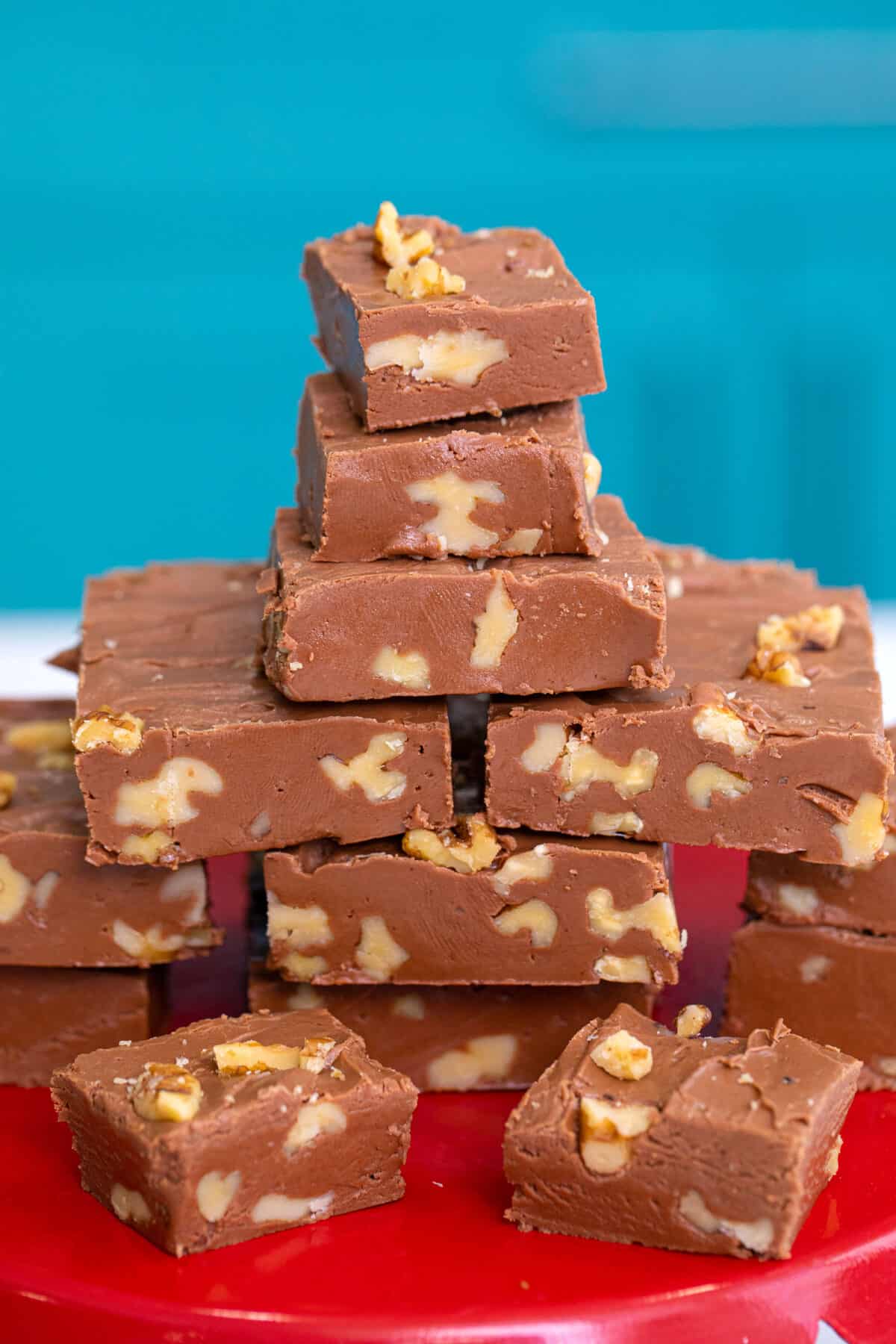 close up of fantasy fudge in a stack