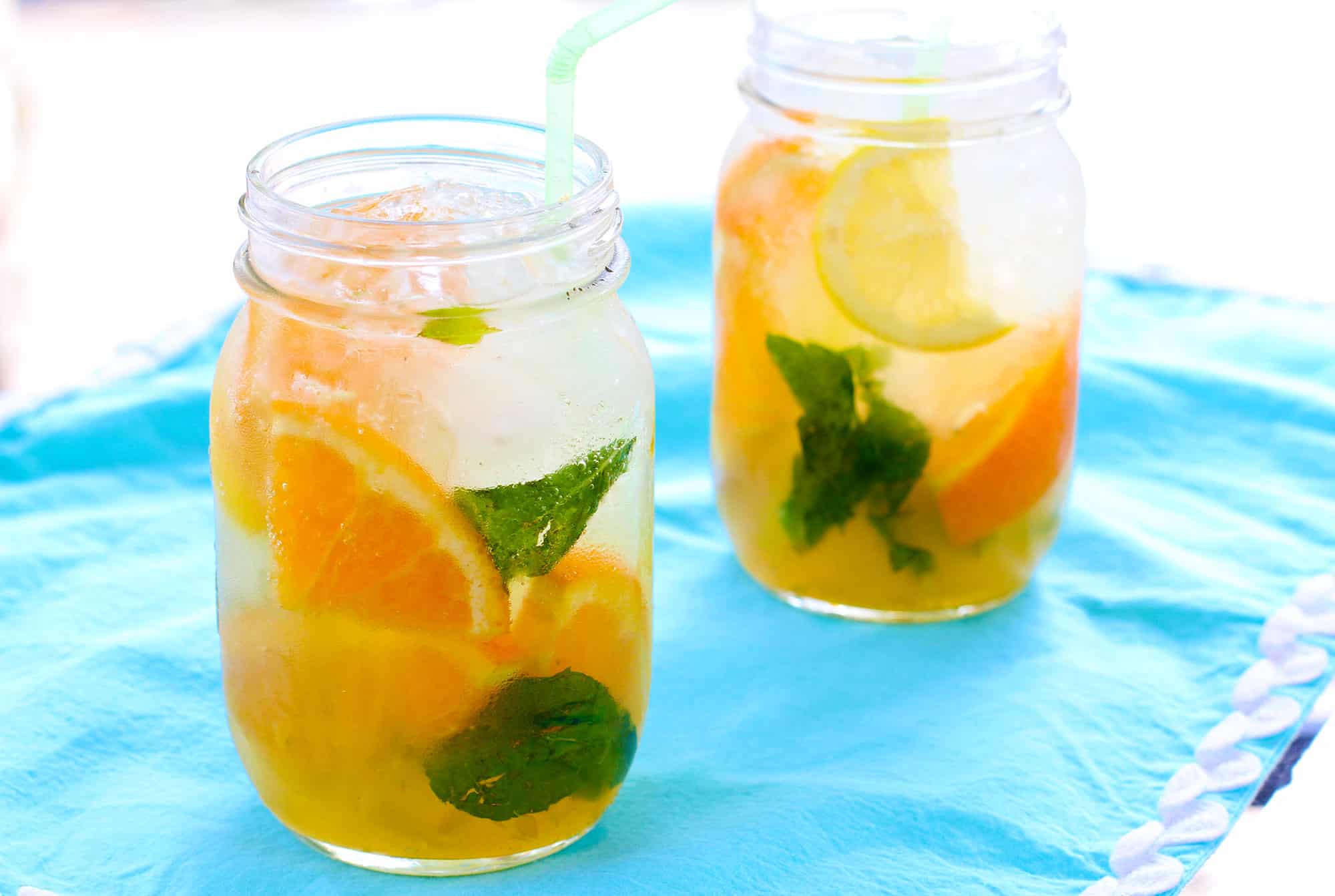 Fizzy citrus cocktail with bourbon and lemonade.