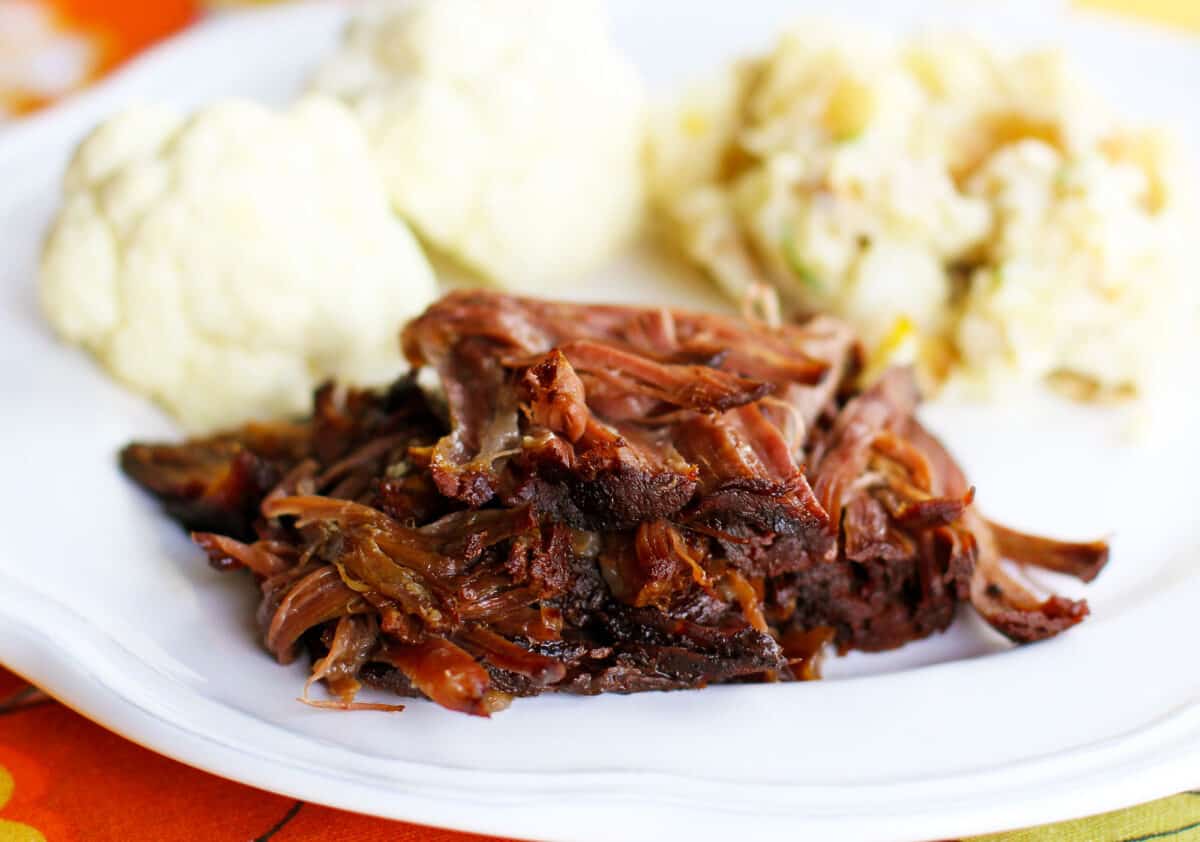 bourbon beef on a plate