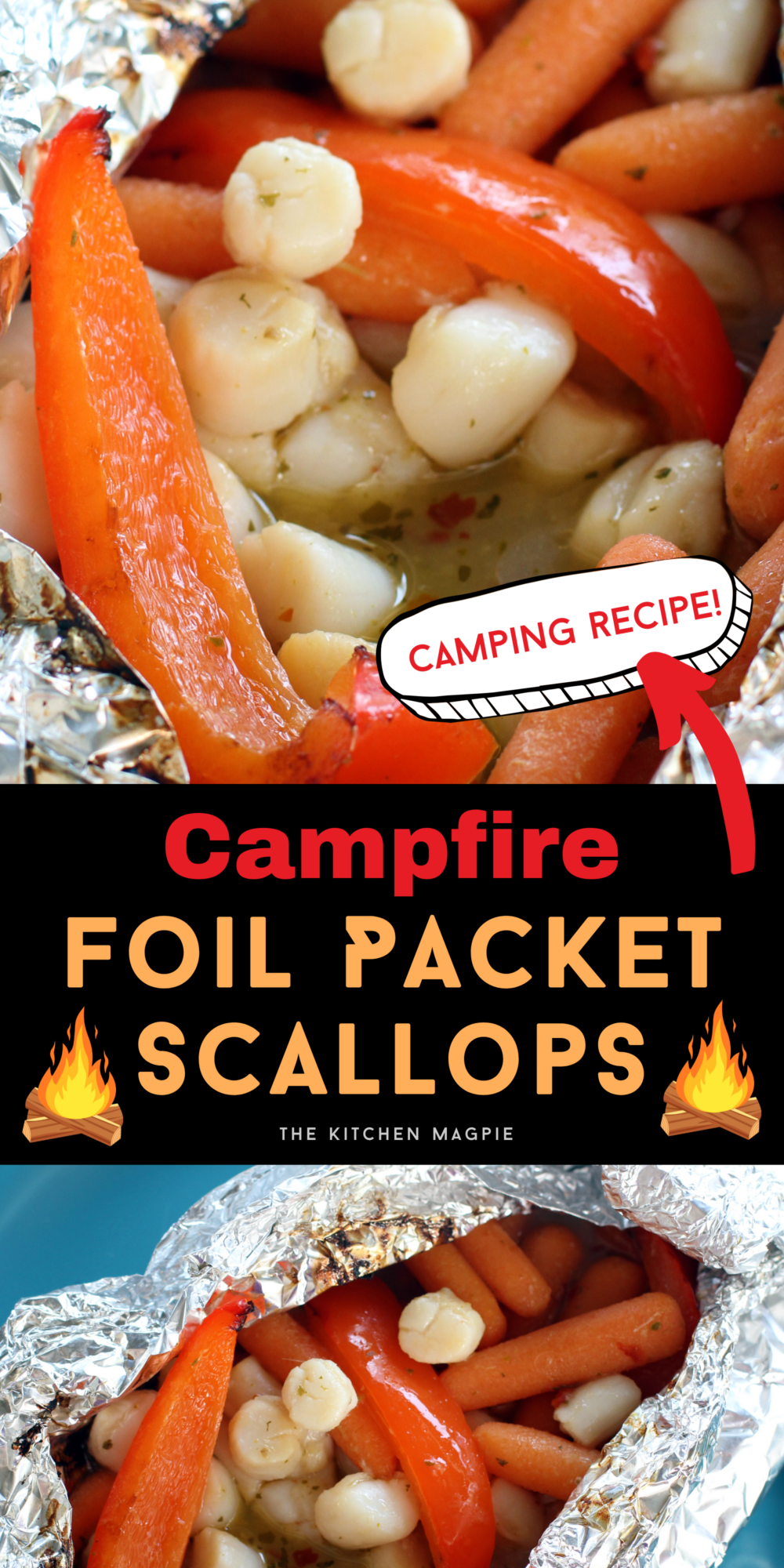 Easy and amazing Chili Coconut Scallop Campfire Dinner! Who said you have to rough it while camping? #camping #seafood #scallops 