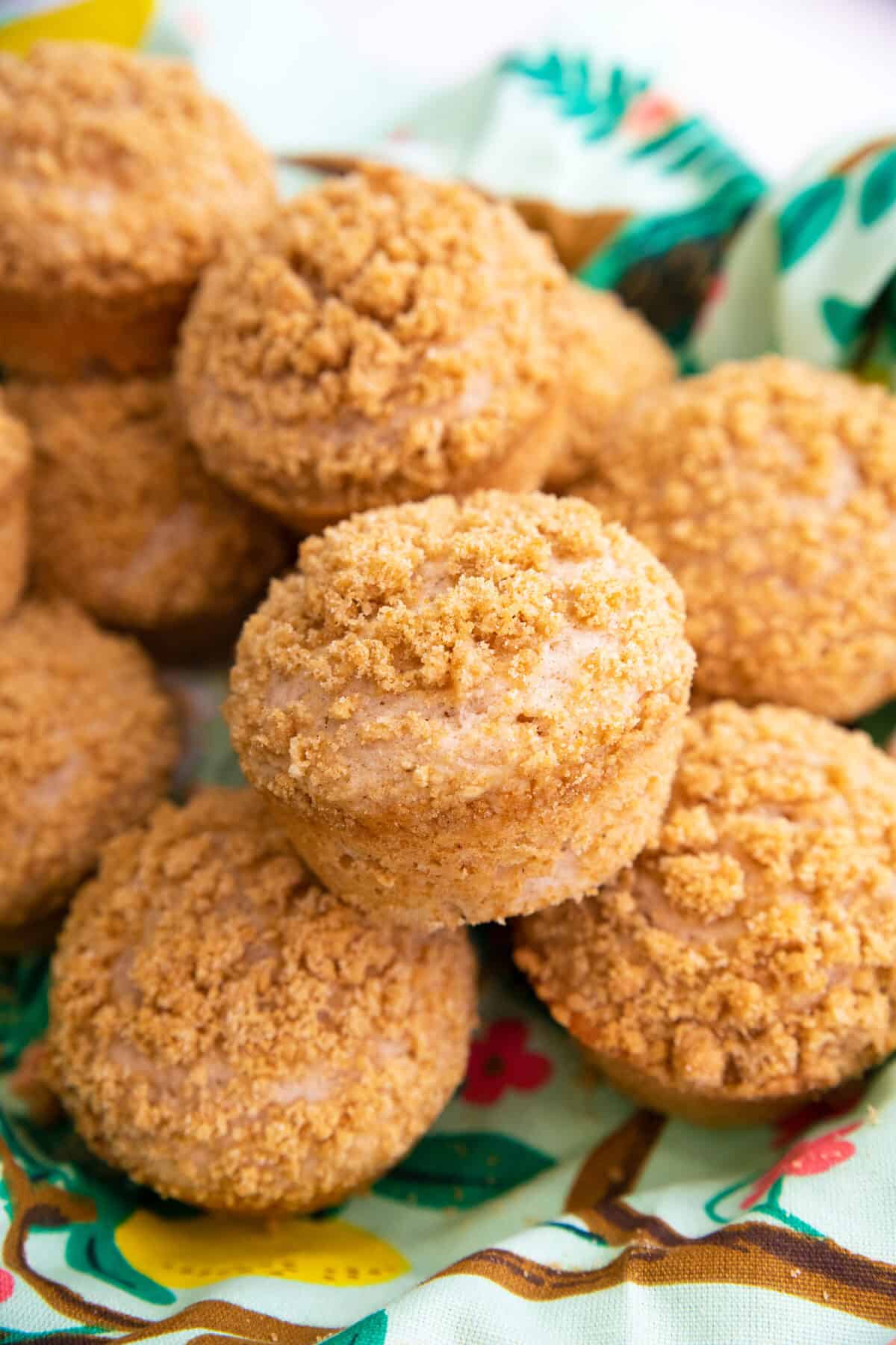 a stack of cinnamon muffins