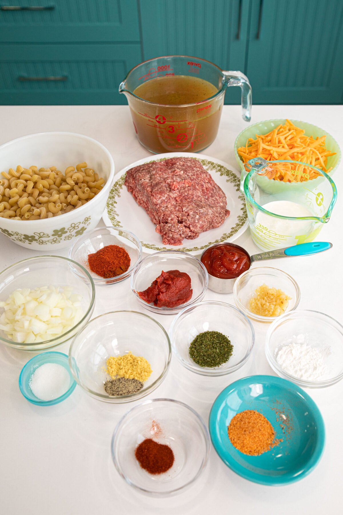 ingredients for homemade hamburger helper
