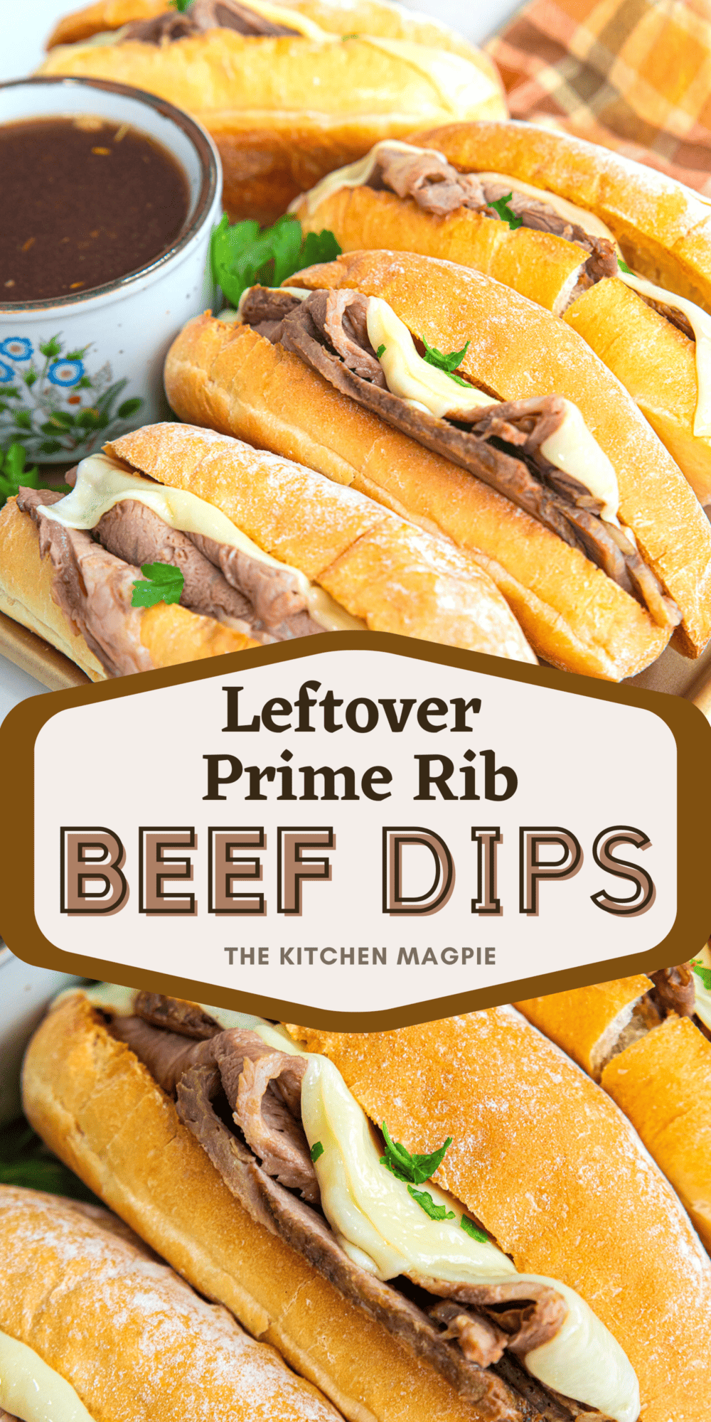 Use your leftover prime rib (or other sliceable beef roast) to make beef dip sandwiches. This method yields tender beef and perfect au jus!