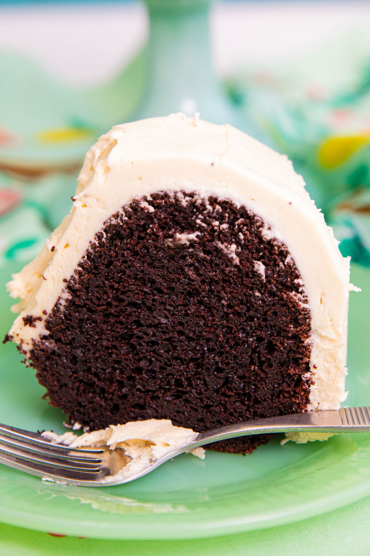  A slice of Guinness® chocolate cake covered in Irish Cream buttercream frosting