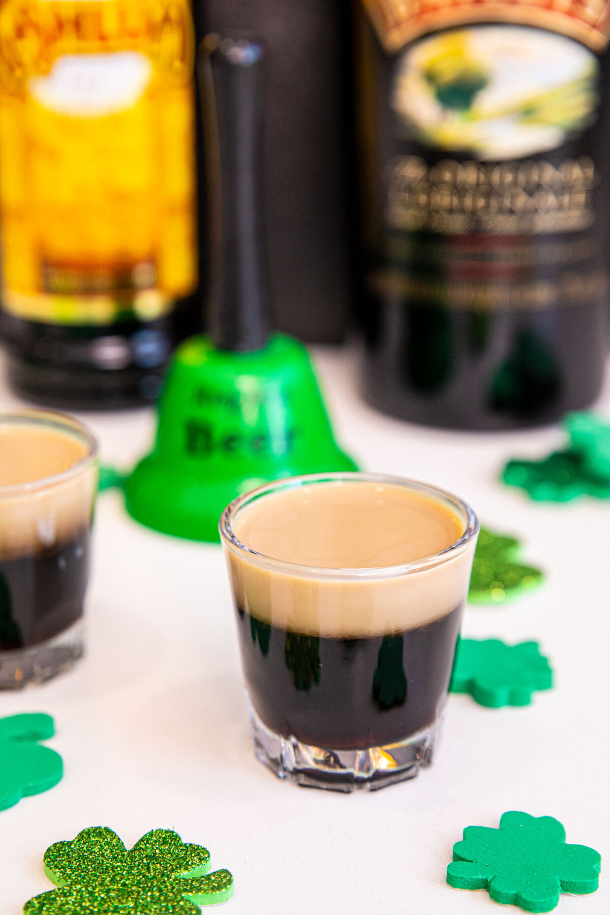 Close-up of a Baby Guinness Shot