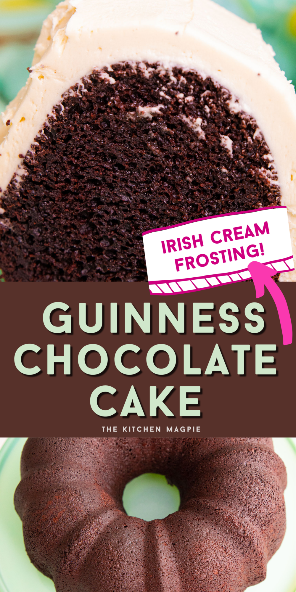 Guinness® makes this chocolate cake moist with deep chocolate flavor with hints of coffee and is topped with a decadent Irish cream buttercream frosting.