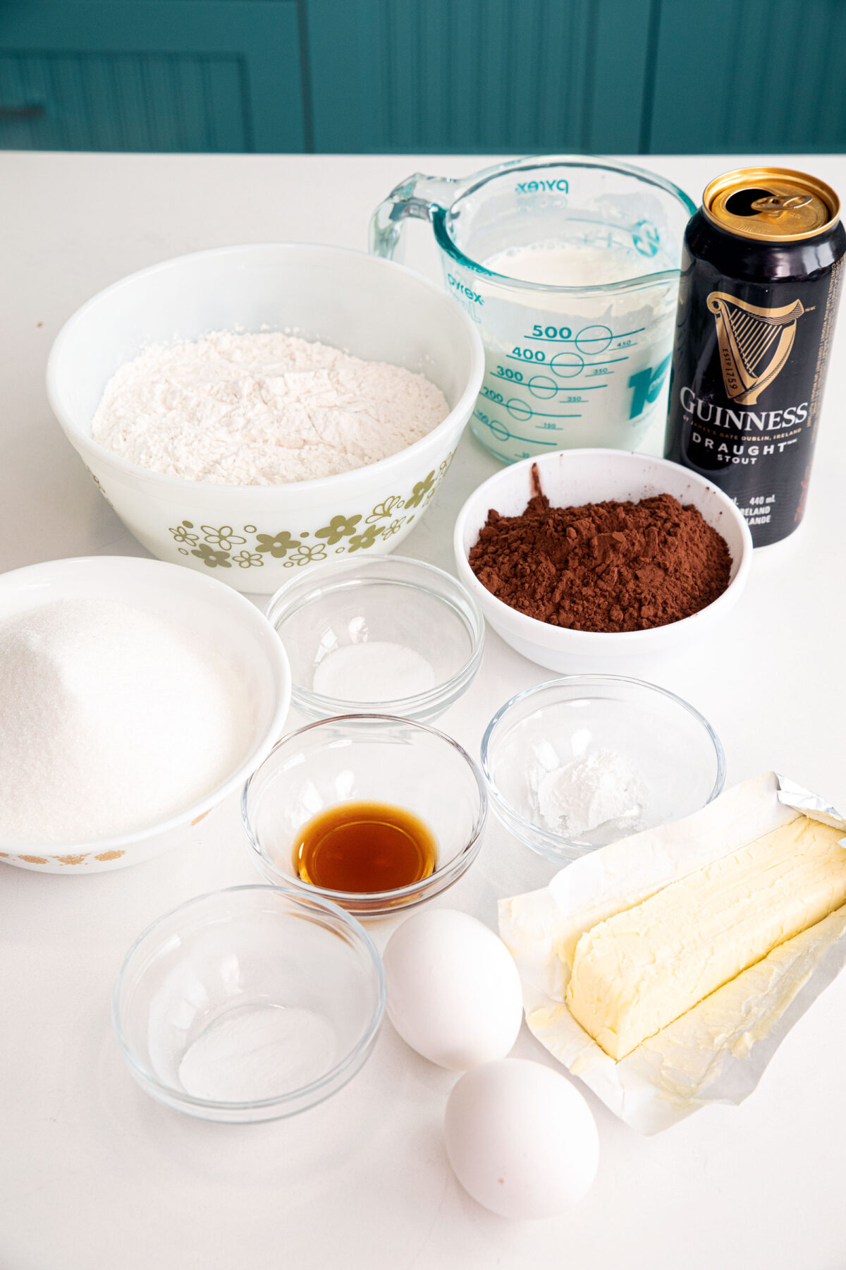 ingredients for Guinness® chocolate cake