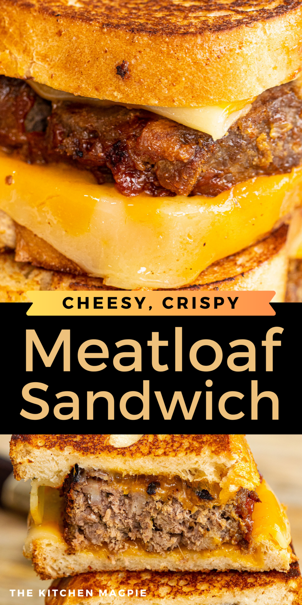 Leftover meatloaf is sliced and fried up, then sandwiched between slices of melted cheese and grilled crispy buttery bread!