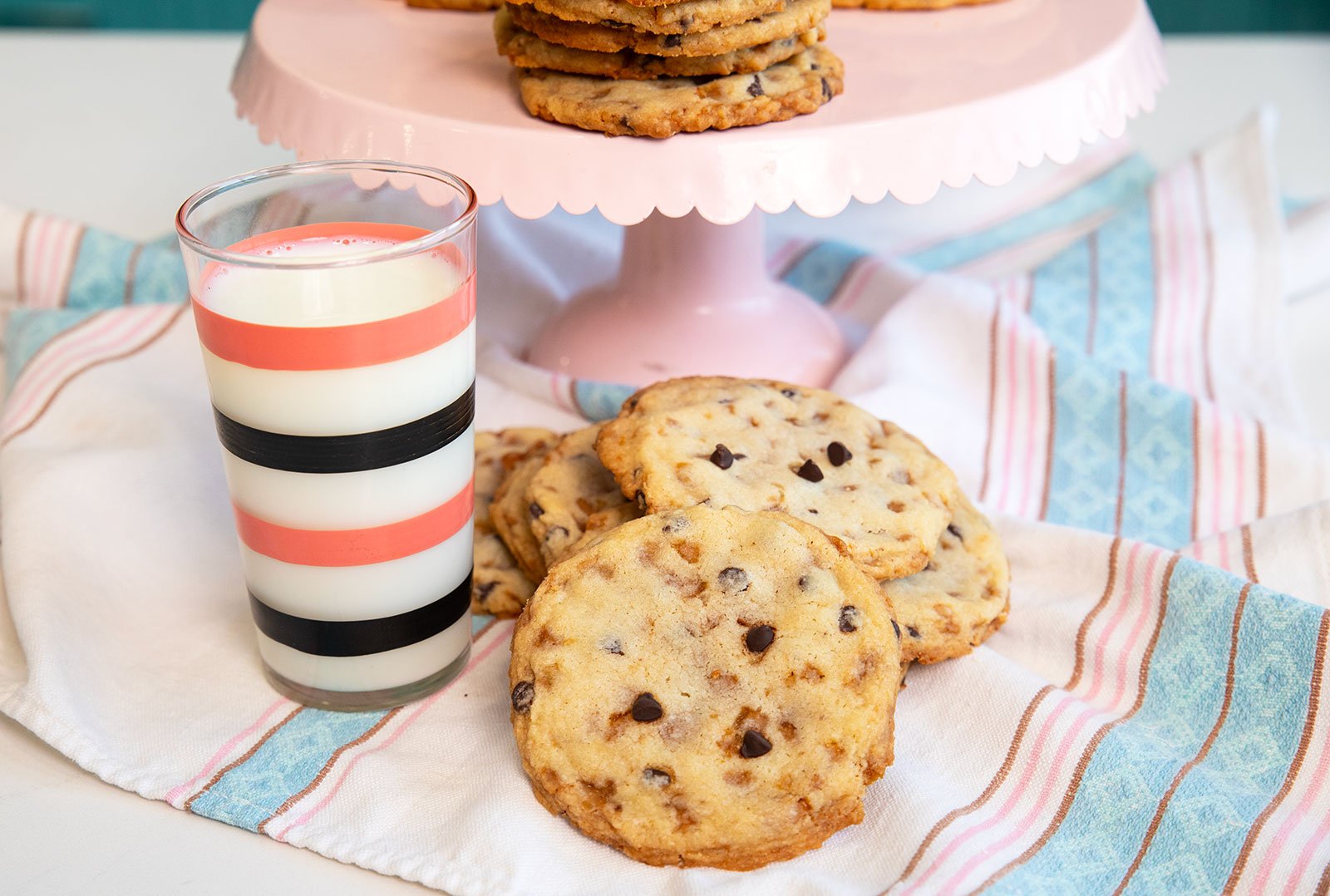 Toffee-studded cookies with a crisp edge.