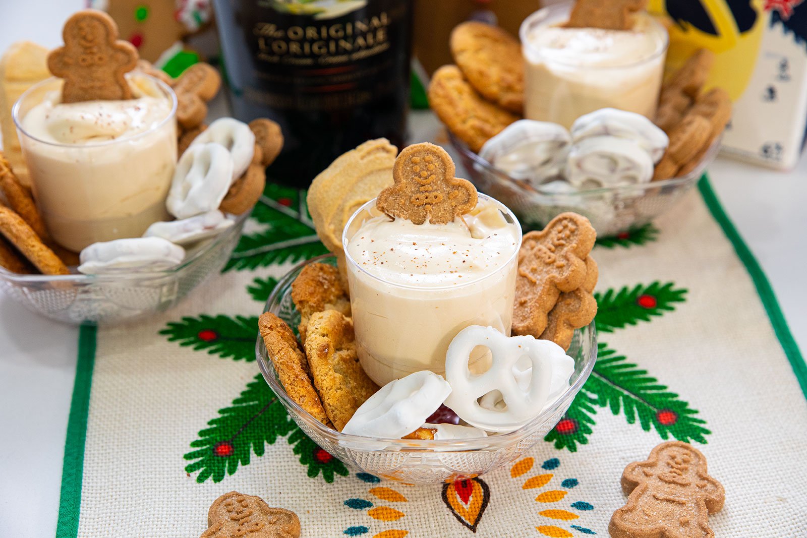 Creamy dessert dip with Baileys and eggnog flavor.
